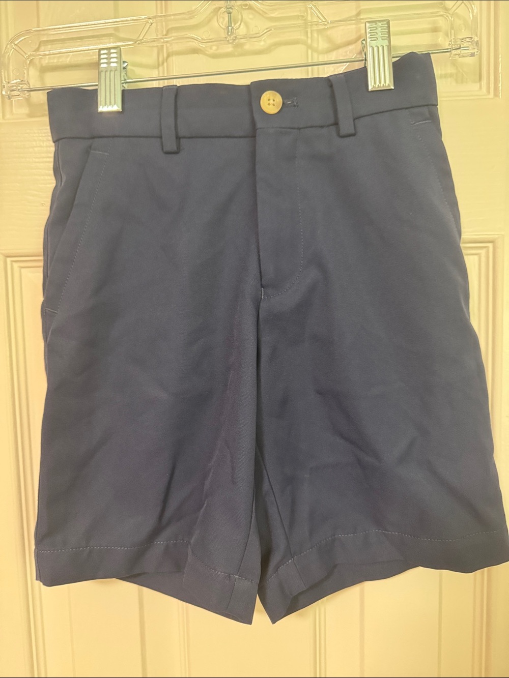 Peter Millar Navy Flat-Front Chino Shorts